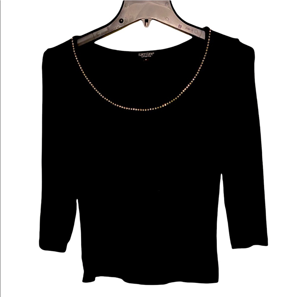 Karen Kane Lifestyle Rhinestone ScoopNeck Sweater Size S